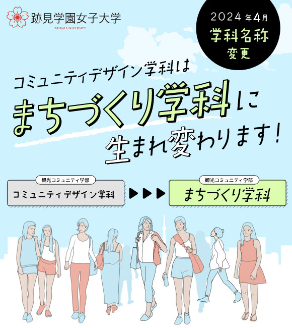 2024年4月 コミュニティデザイン学科はまちづくり学科に生まれ変わります